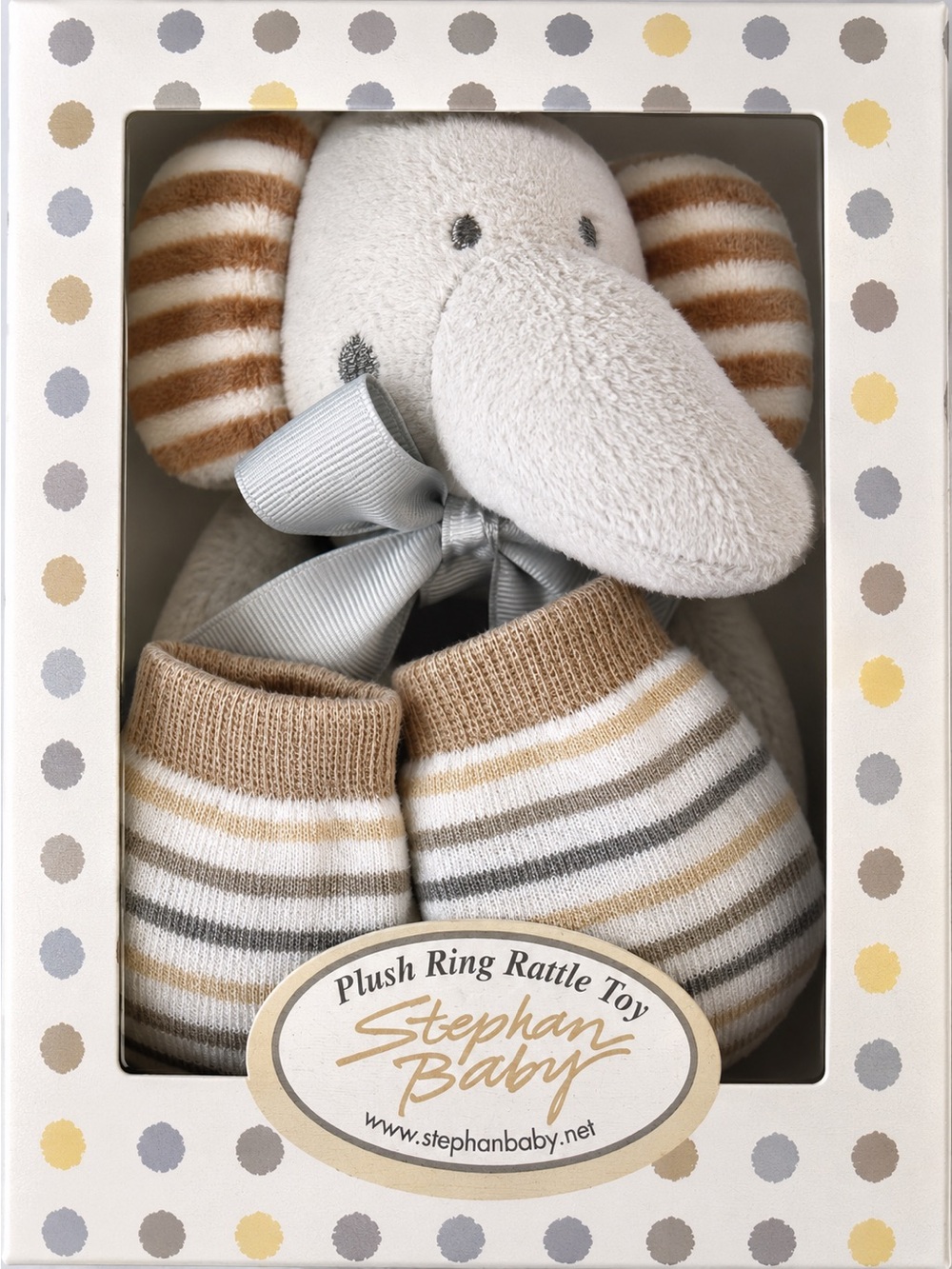 Plush Elephant Ring Rattle & Socks